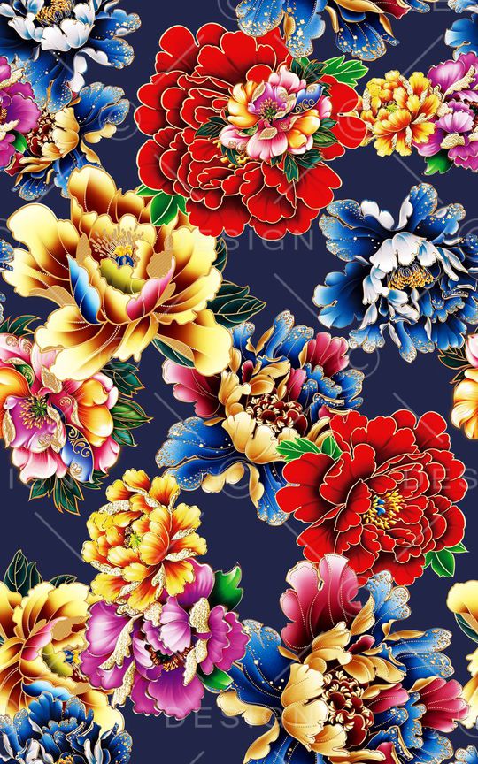 花卉印花华亿平台图片