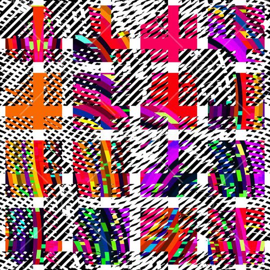 不规则几何印花华亿平台图片