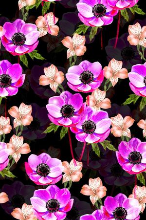 罂粟花印花华亿平台图片