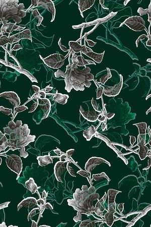 简单花枝印花华亿平台图片