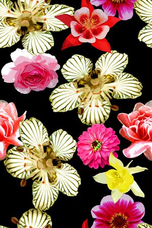 原创手绘花卉印花华亿平台图片