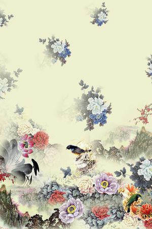 牡丹印花华亿平台图片