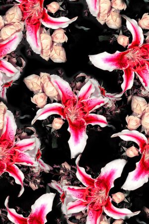 抽象手绘水彩画花卉数码印花印花华亿平台图片