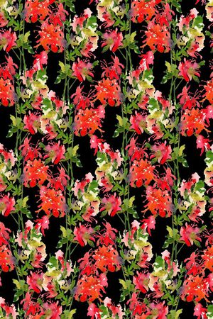 水彩花卉印花华亿平台图片