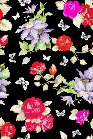 蝴蝶印花华亿平台图片