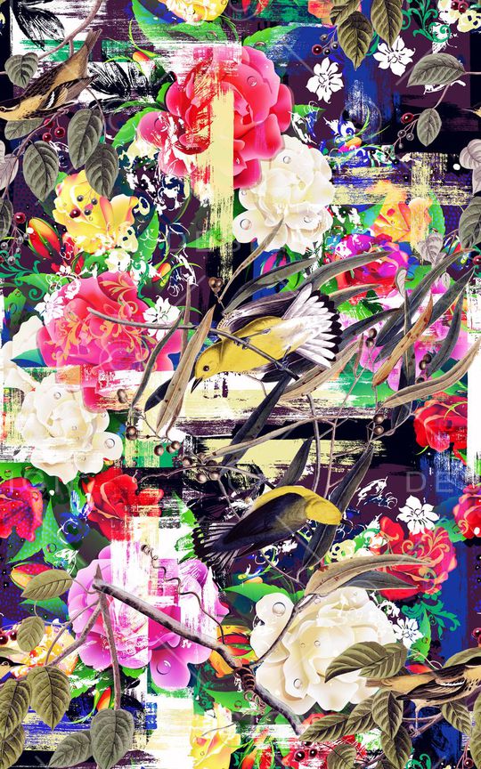 花卉印花华亿平台图片