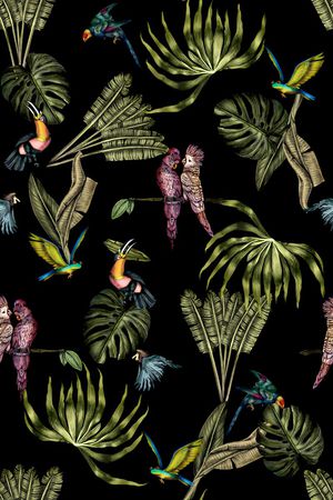 热带植物印花华亿平台图片