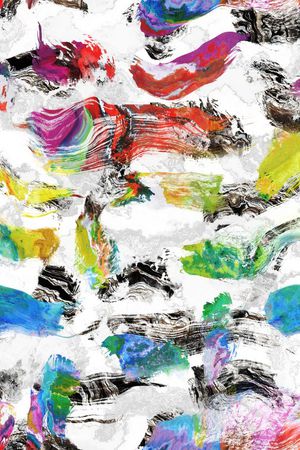 手绘笔触印花华亿平台图片