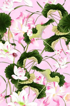 手绘花卉印花华亿平台图片