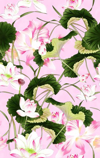 手绘花卉印花华亿平台图片