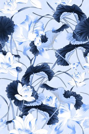 手绘花卉印花华亿平台图片