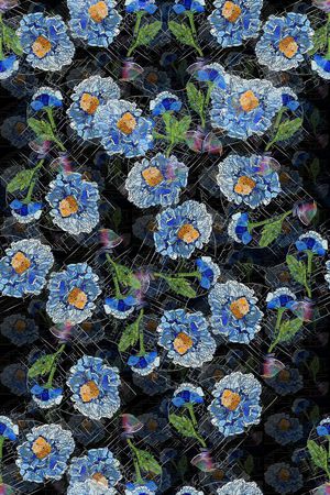 青蓝雅韵系列印花华亿平台图片