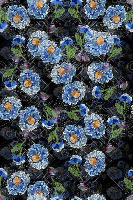 青蓝雅韵系列印花华亿平台图片