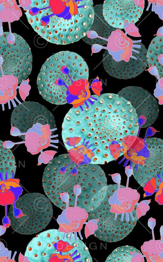 抽象花卉印花华亿平台图片