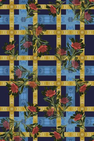 格子混搭印花华亿平台图片