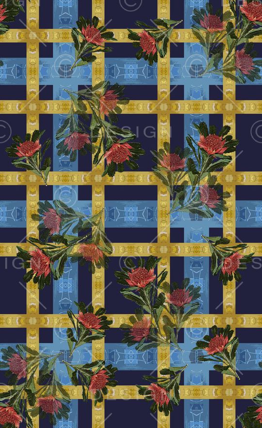 格子混搭印花华亿平台图片