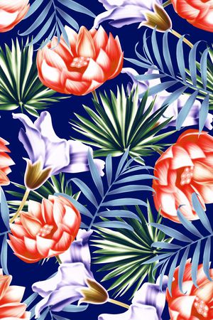 天堂鸟花印花华亿平台图片