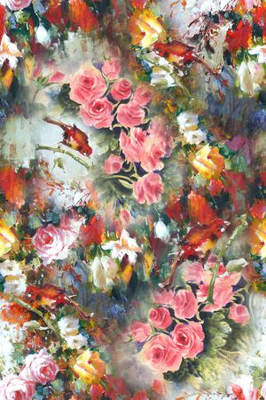 花鸟印花华亿平台图片