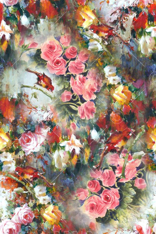 花鸟印花华亿平台图片