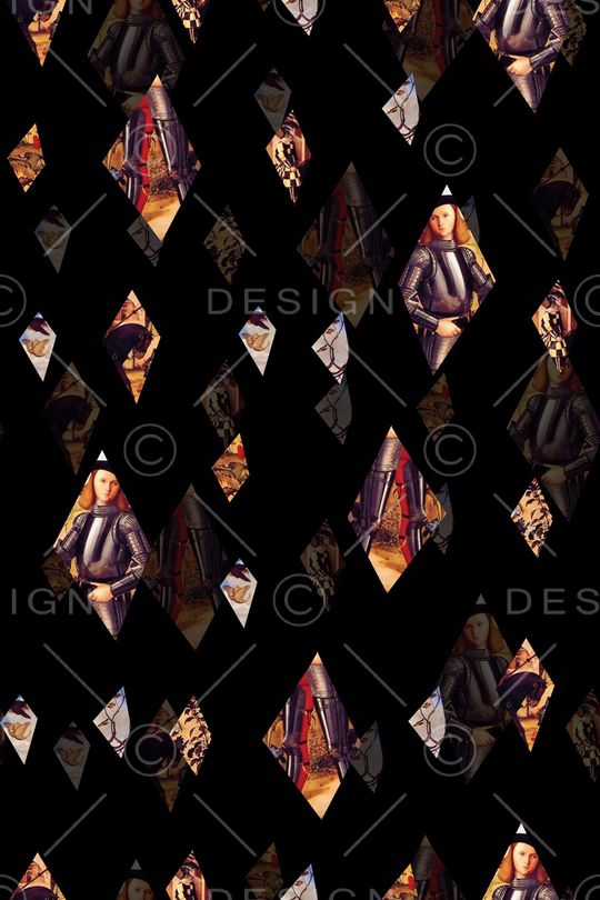 几何拼块印花华亿平台图片