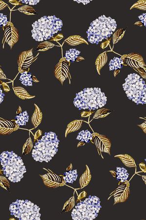 抽象手绘水彩画花卉数码印花印花华亿平台图片