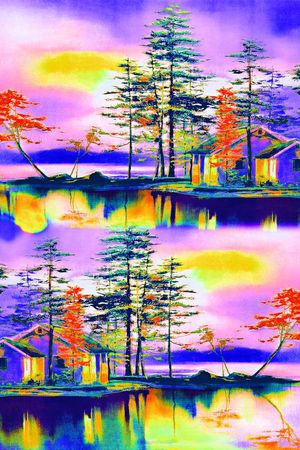 雪纺大方巾印花华亿平台图片