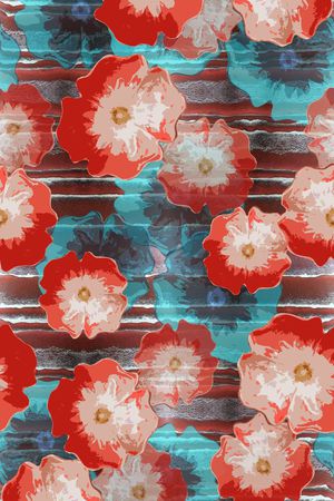 风格化花卉印花华亿平台图片