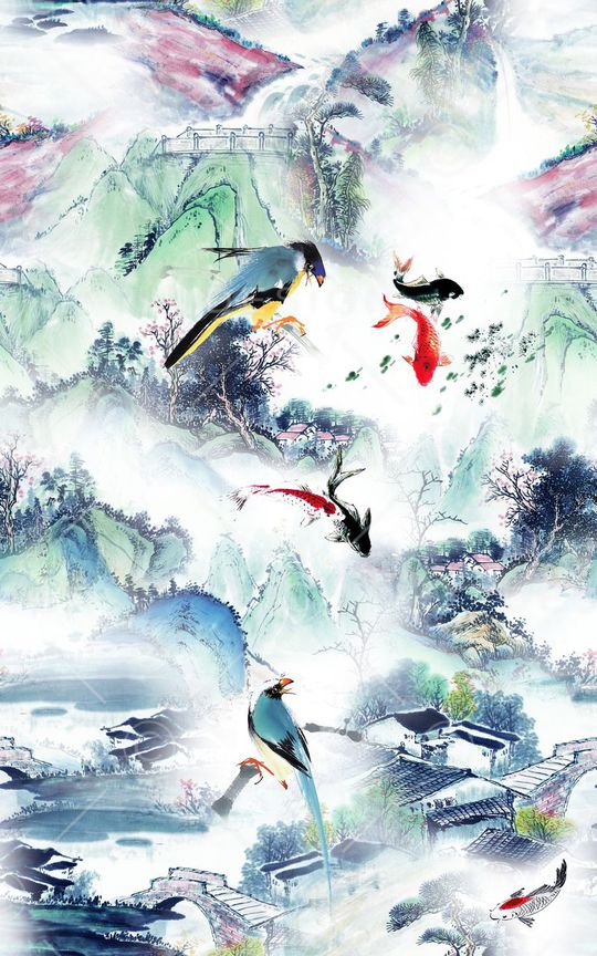 中国风印花华亿平台图片