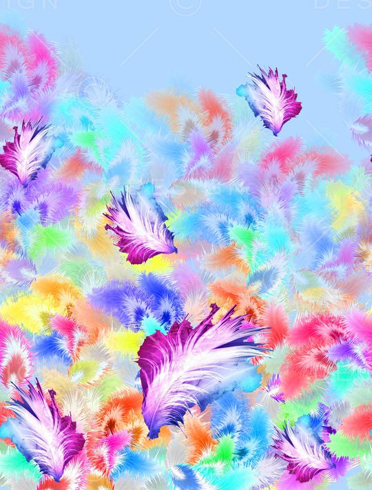 羽毛印花华亿平台图片