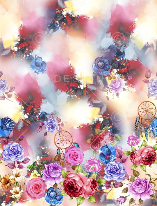 水彩渐变印花华亿平台图片