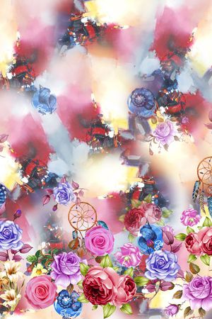 水彩渐变印花华亿平台图片