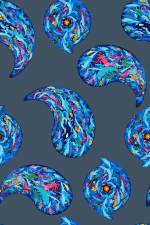 抽象手绘几何水彩画数码印花印花华亿平台图片