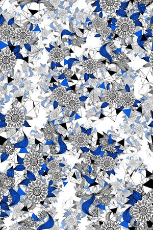 抽象几何印花华亿平台图片