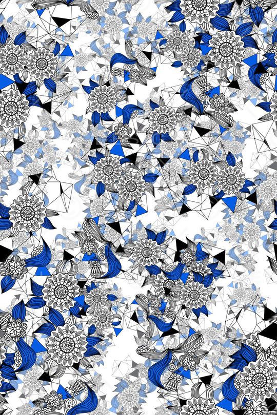 抽象几何印花华亿平台图片