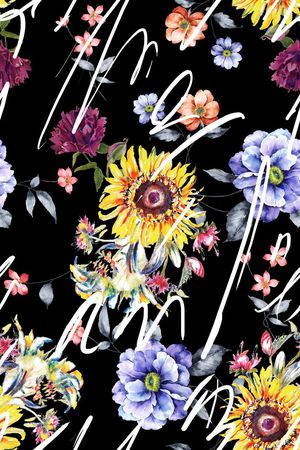 向日葵印花华亿平台图片