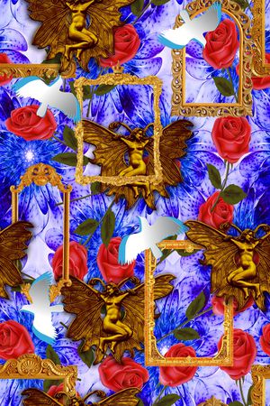 玫瑰花印花华亿平台图片