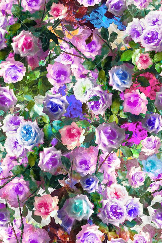 模糊花卉印花华亿平台图片