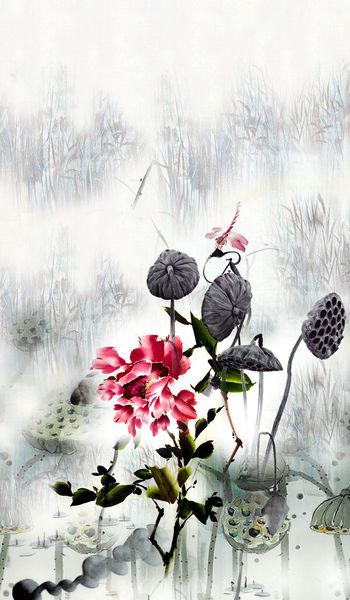 牡丹印花华亿平台图片