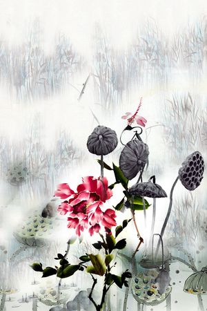 牡丹印花华亿平台图片