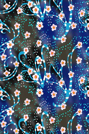 花卉组合印花华亿平台图片