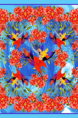 水彩花卉印花华亿平台图片