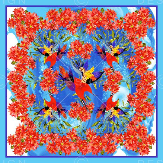 水彩花卉印花华亿平台图片