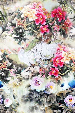 牡丹印花华亿平台图片