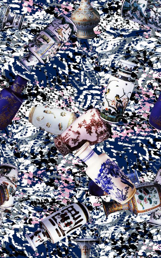 花瓶印花华亿平台图片