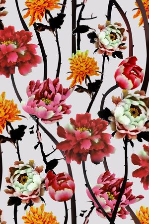 花卉印花华亿平台图片