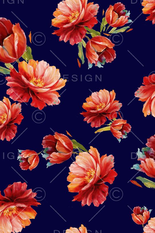 手绘花印花华亿平台图片