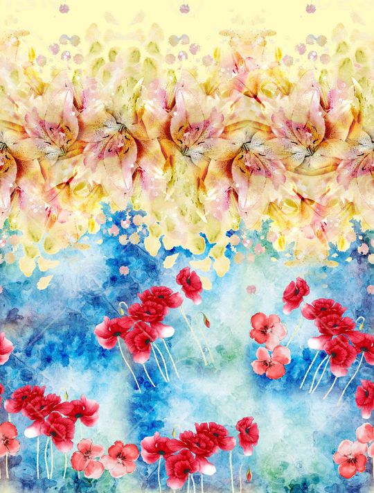 水彩渐变印花华亿平台图片