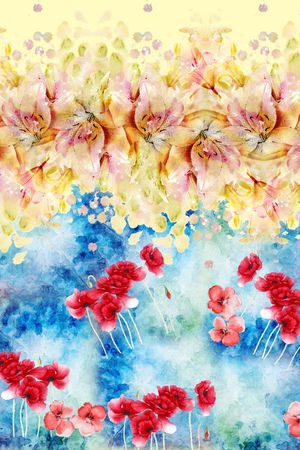 水彩渐变印花华亿平台图片