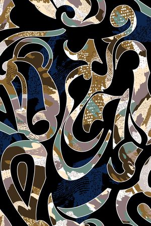 抽象花卉印花华亿平台图片