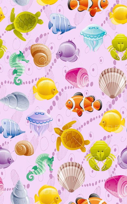 海洋生物印花华亿平台图片